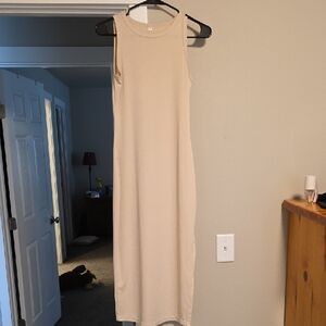 Elegant Cream Sleeveless Dress